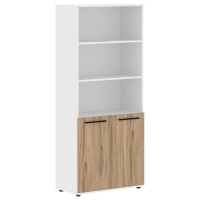 Шкаф высокий широкий EHCS 85.5 Дуб Денвер светлый/Черный/Белый 852х430х1967 EDIS