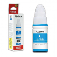 Чернила CANON (GI-490С) для СНПЧ Pixma G1400\\G2400\\G3400, голубые, ресурс 7000 стр., оригинальные,