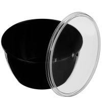 Банка Vzlp с крышкой пластиковая черная 360мл, 25шт