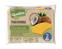 Губка для посуды Qualita Fibra Naturale 2шт, 4 х 7см