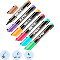 Маркер перманентный KORES набор 6 цв. 1,5-3 мм круглый наконечник '20902