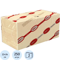 Салфетки бумажные 2сл 24х24см шампань 250 шт/уп