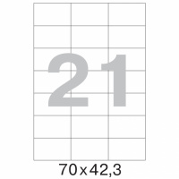 Этикетки самоклеящиеся Office Label 70х42.3мм, белые, 21шт на листе А4, 100 листов