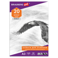 Папка для рисования Brauberg А3, 160г/м2, 20 листов
