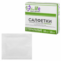 Салфетка марлевая стерильная NEW LIFE КОМПЛЕКТ 10 шт., 12 слоев, 10х10 см, плотность 36 (±2) г/м2, 1