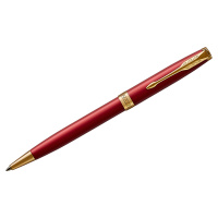 Шариковая ручка автоматическая Parker Sonnet M, красный/позолоченный корпус, 1931476