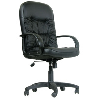Кресло руководителя Chairman 416 иск. кожа, черная, матовая, крестовина пластик