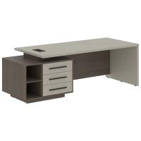 Стол руководителя с тумбой VCT 2390(L) Аметист/Дуб Сильвер 2300х900х750 VELION