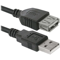 Кабель USB 2.0 Defender USB02-06 1.8м, удлинитель, черный