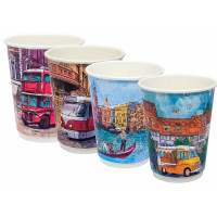 Стакан одноразовый DW12 Биг Сити Лайф, 355мл, бумажный, для горячих напитков, 20шт/уп