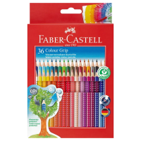 Карандаши цветные Faber-Castell 'Grip', 36цв., трехгран., заточен., картон., европодвес