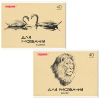 Альбом для рисования Staff Рисунки животных, А4, 80 г/м2, 40 листов, на скрепке