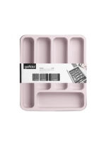 Лоток Gondol для столовых приборов раздвижной розовый