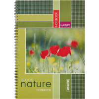Тетрадь Attache Nature, А4, 60 листов, в клетку, на спирали, картон
