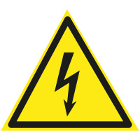 Знак Опасность поражения электрическим током Officespace 200х200х200мм, самоклеящаяся пленка ПВХ
