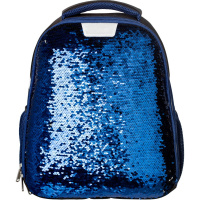 Ранец №1School Sparkle Blue, ортопед. Спинка, двусторонние пайетки