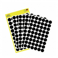Этикетки маркеры Avery Zweckform 3140, черные, d=12мм, 54шт на листе, 5 листов
