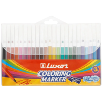 Фломастеры Luxor 'Coloring', 24цв., смываемые, ПВХ, европодвес