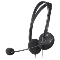 Наушники с микрофоном (гарнитура) DEFENDER AURA-102, проводные, 1,55 м, с оголовьем, черные, 63102