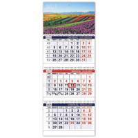 Календарь квартальный с бегунком 2023 г., 3 блока, 3 гребня, ОФИС, 'Цветущие долины', HATBER, 3Кв3гр
