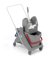 Тележка NICKITA двухведёрная (15+15 Л) с отжимом TEC и U-образной ручкой TTS,  серая база, 00006062E