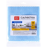 Салфетки для уборки OfficeClean, вискоза, перфорированные, волна, 34*38см., 10шт.