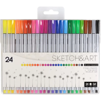 Набор линеров для скетчинга SKETCH&ART В ПВХ кармане 0.4 мм 24 цв 36-0013