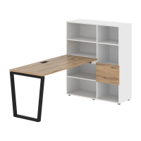 Рабочая станция EVRST 1115 Дуб Денвер светлый/Черный 1990х1120х1355 EDIS