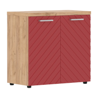 Шкаф с глухими малыми дверьми и топом TLLC 85.1 Красный/Дуб Бофорд Z 854х452х833 TORR LUX