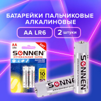 Батарейка Sonnen АА LR6, 1.5В, алкалиновая, 2шт/уп