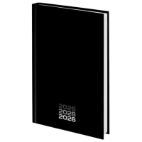 Ежедневник датированный 2026 145х215 мм, А5, STAFF, ламинированная обложка, 'Black style', 117325