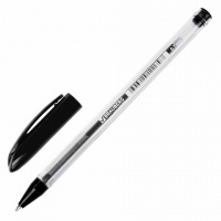 Ручка шариковая Brauberg Rite-Oil черная, 0.35мм, прозрачный корпус