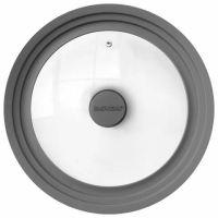 Крышка для любой сковороды и кастрюли универсальная 3 размера (24-26-28 см) антрацит, DASWERK, 60758