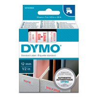 Лента для принтера этикеток Dymo 12мм х 7м, красный/белый, 45015