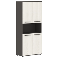 Шкаф высокий широкий EHCS 85.4 ЯсеньТраун/Мокко/Мокко 852х430х1967 EDIS