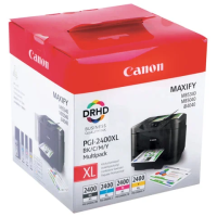 Картридж струйный CANON (PGI-2400XL BK/C/M/Y) iB4040/MB5040/MB5340, КОМПЛЕКТ, оригинальный, 4 цвета,