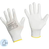 Перчатки защитные нейлон Gward White PU1001 с п/у покрытием р.7 (12 пар/уп)