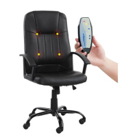 Кресло руководителя Brabix Device MS-002 черный, 4 массажных модуля, экокожа