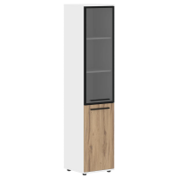 Шкаф высокий узкий EHCS 42.7(L) Дуб Денвер светлый/Черный/Белый 426х430х1967 EDIS