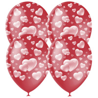 Воздушные шары Поиск cherry red/ сердца, 30см, 25шт