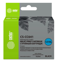 Картридж струйный Cactus CS-CC641, №121XL, 18мл, черный