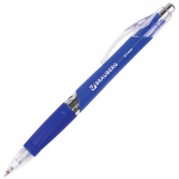 Шариковая ручка автоматическая Brauberg Rave синяя, 0.7мм, синий корпус