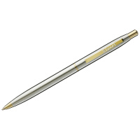 Ручка шариковая Luxor 'Sterling' синяя, 1,0мм, корпус хром/золото, кнопочный механизм