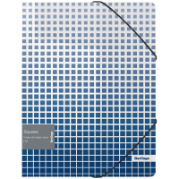 Папка на резинке Berlingo 'Squares' А4, 600мкм, с синим рисунком