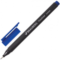 Ручка капиллярная Brauberg Carbon синий, 0.4мм