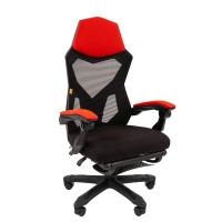 Кресло геймера Chairman CH571 ткань/сетка, красная, крестовина пластик