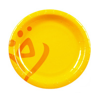 Тарелка одноразовая Huhtamaki Whizz d=18см, желтая, 50шт/уп