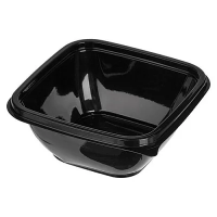 Контейнер одноразовый без крышки Полиэр Кубик 375мл, 126х126х52мм, черный, 50шт/уп