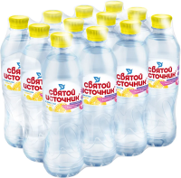 Вода Святой Источник питьевая негазированная со вкусом лимона, 500мл x 12 шт