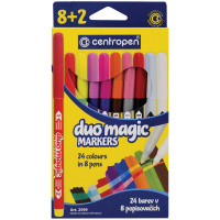 Фломастеры меняющие цвет Centropen 'Duo Magic', 08цв.+2, 10шт., 24цв., картон, европодвес